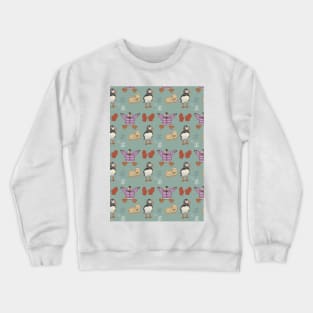 Winter Puffin Fun Pattern Crewneck Sweatshirt